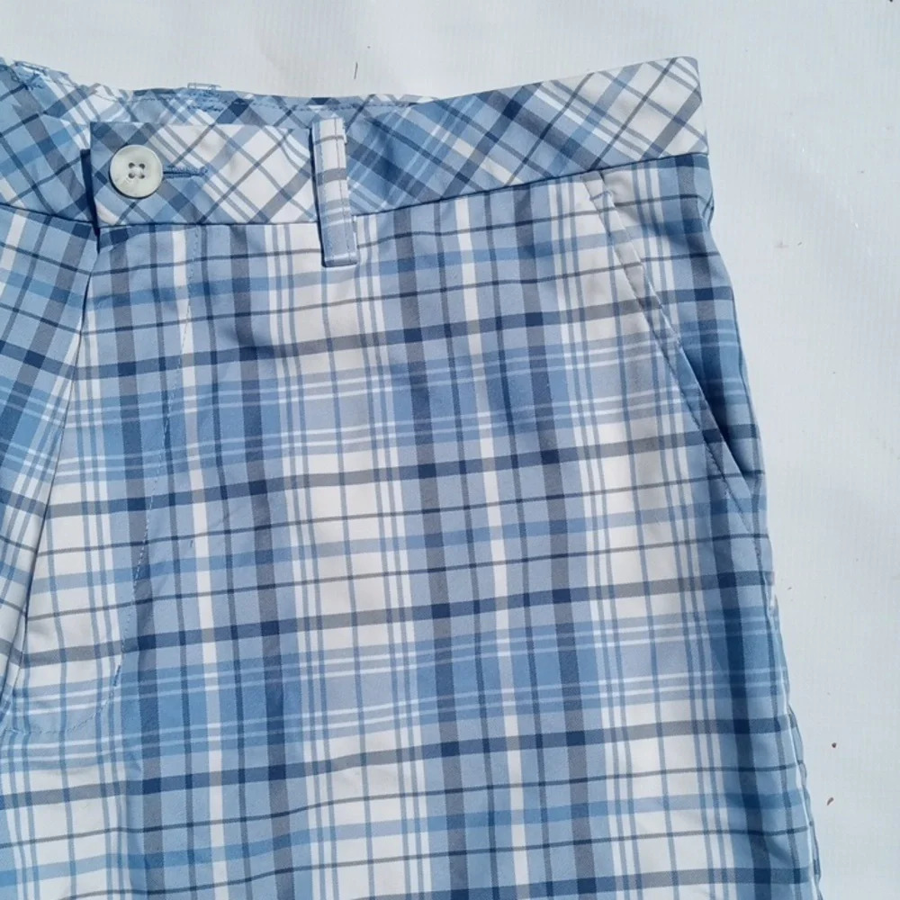 NWOT- Ashworth blue and white plaid dress shorts. Size 36.  C227​​​​​​ - Picture 2 of 10